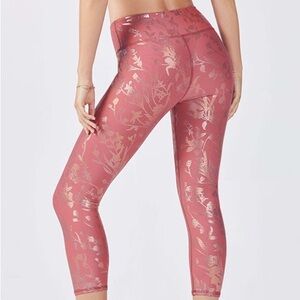 Terracotta Fabletics midi rise yoga capri pant